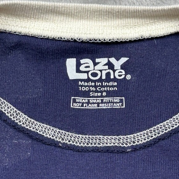 Lazy One‎ Kids Blue Moose Flapjacks Pajamas One Piece Size 8 Sleepwear - Picture 5 of 13